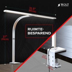 Bureaulamp Leeslamp wit ultra breed met dimfunctie