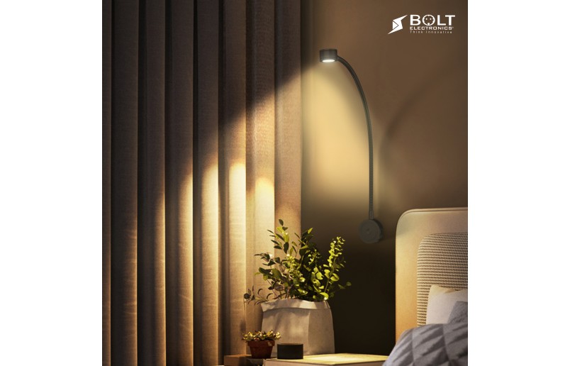 LED Bedlampje met flexibele arm, dimfunctie en USB ( 1 stuk)