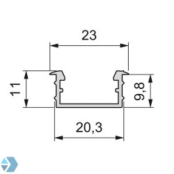 Aluminium inbouw profiel breed inclusief cover, op=op