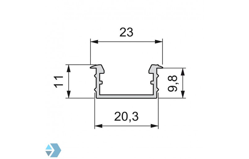 Aluminium inbouw profiel voor ledstrips