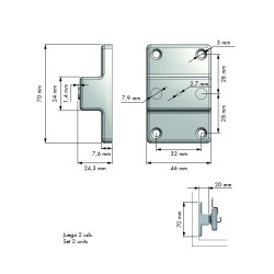 Afstandshouders ( 2stuks) voor schoenenrek SHC390