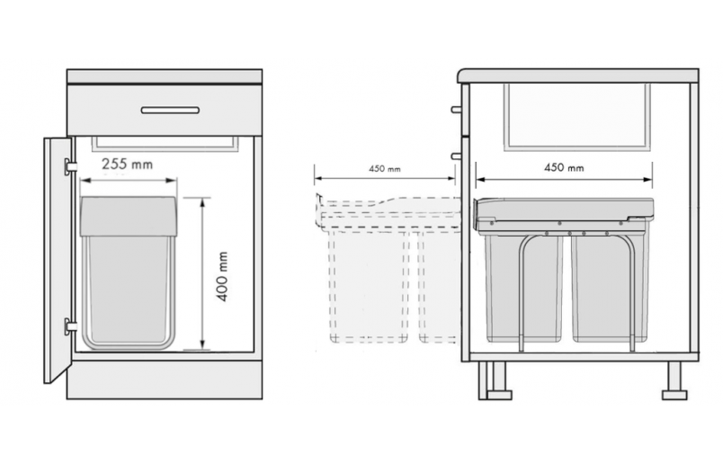 Inbouw afvalbak 30 liter