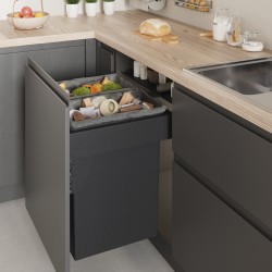 Inbouwafvalbak voor frontbevestiging 600 mm 