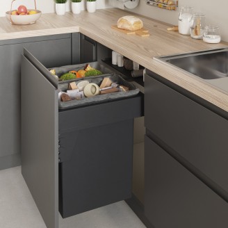 Inbouwafvalbak voor frontbevestiging 450 mm 
