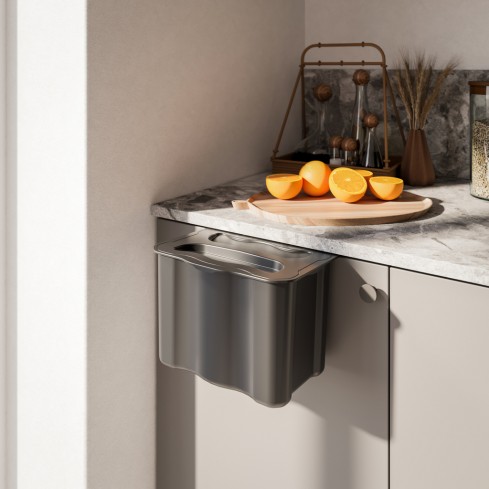 Aanrecht afvalbakje met deksel 5 liter