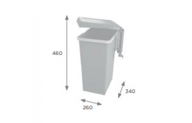 Afvalbak inbouw 24 liter antraciet