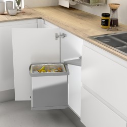 Afvalbak inbouw 21 liter RVS