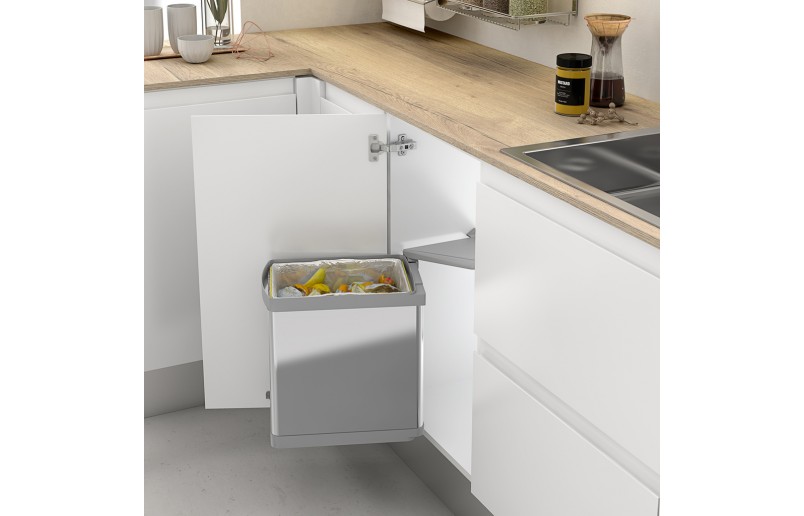 Afvalbak inbouw 21 liter RVS