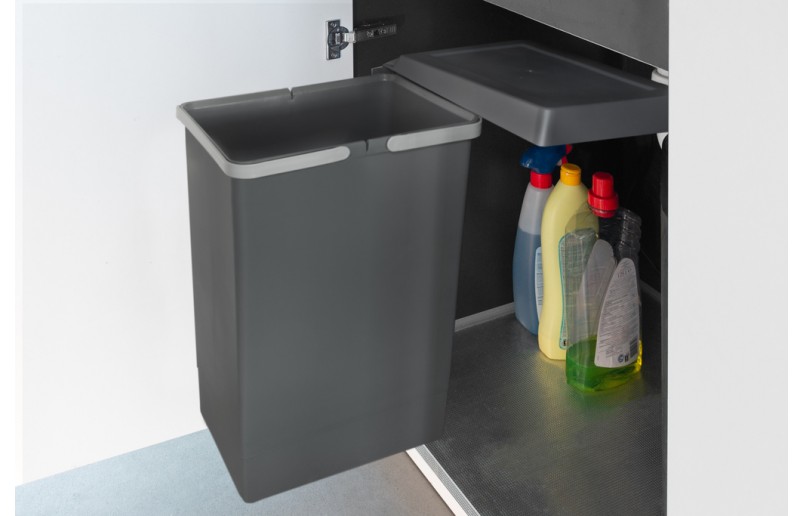 Afvalbak inbouw 24 liter antraciet