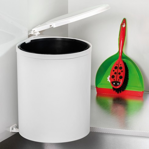 Afvalbak inbouw 13 liter wit 