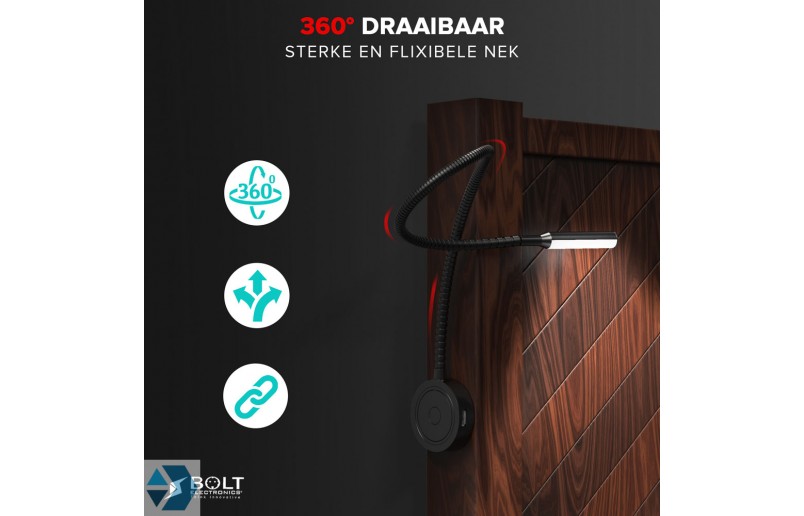 LED Bed leeslamp met dubbele USB poort