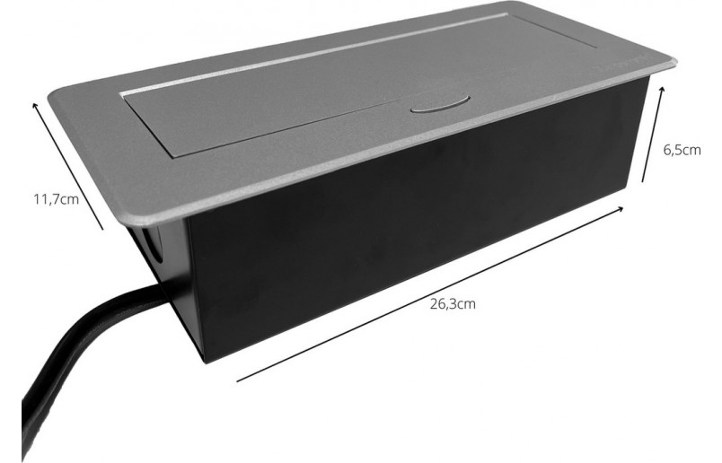 Bureaustopcontact zilver met 3 stopcontacten