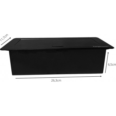 Bureaustopcontact zwart met 3 stopcontacten