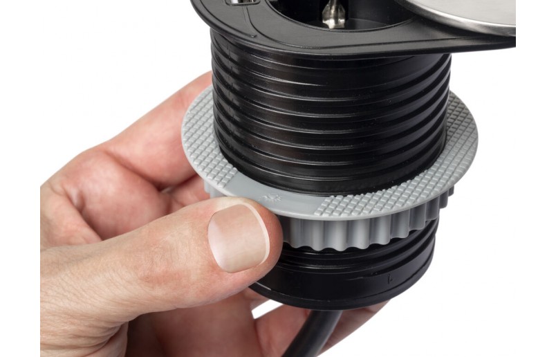 Meubel stopcontact inbouw met RVS deksel - SC1000RVS