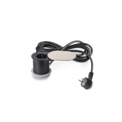Meubel inbouw stopcontact + USB en USB-C voorzien van RVS deksel
