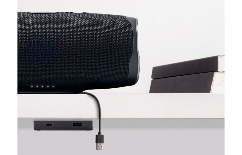 Meubel stopcontact voor inbouw en onderbouw met USB en USB-C 