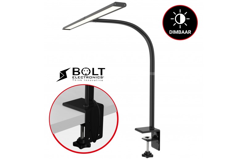 Bureaulamp Leeslamp zwart ultra breed met dimfunctie