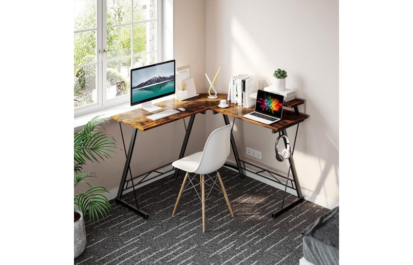 Gaming hoekbureau Dex vintage look topblad 