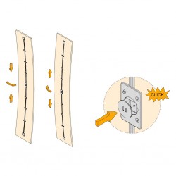 Deurspanbeslag infreesbaar en inkortbaar 2290 mm