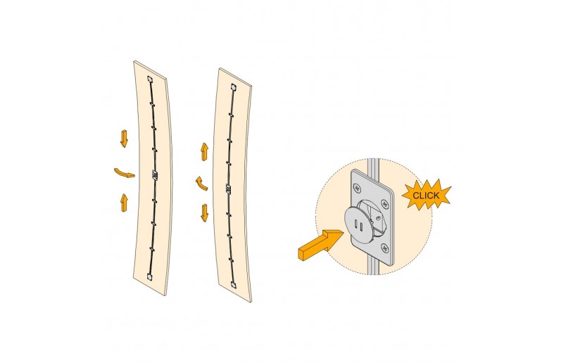 Deurspanbeslag infreesbaar en inkortbaar 2290 mm