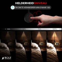 LED Bed leeslamp met dimfunctie en dubbele USB poort  (1 stuk)