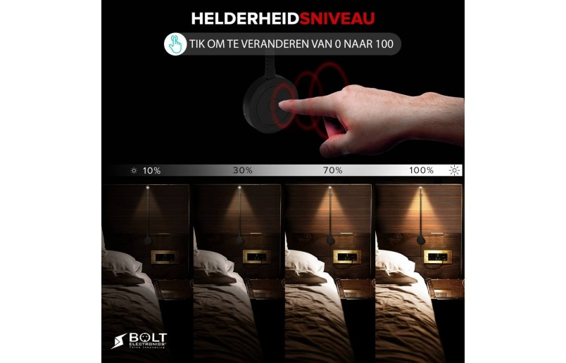 LED Bed leeslamp met dubbele USB poort