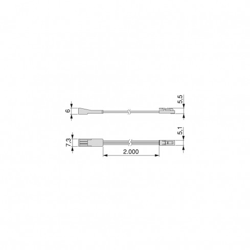 Verlengkabel 200 cm voor flexibele ledstrips