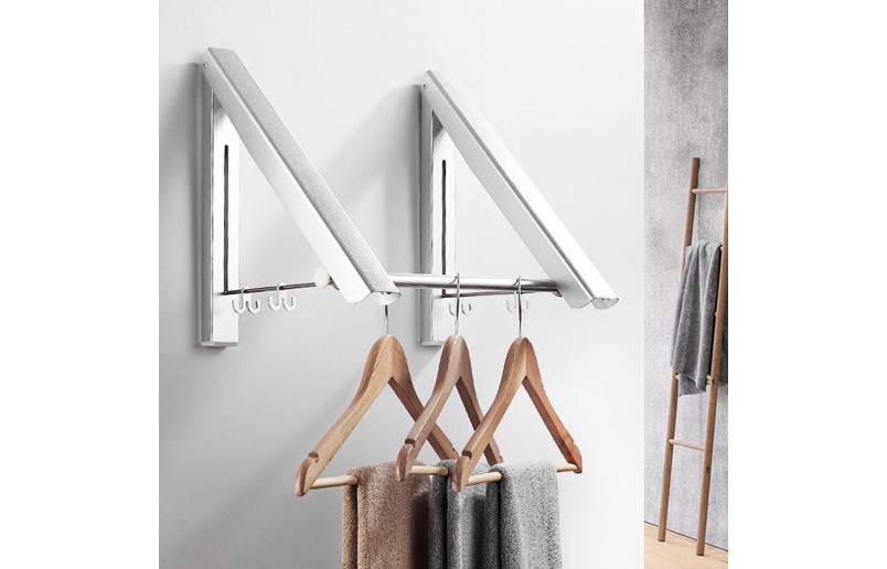 Milano Luxurious inklapbare garderobehouder/droogrek zilver -