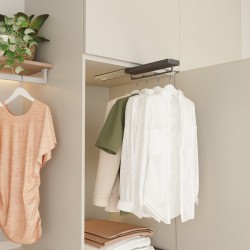 Garderobestang uittrekbaar antraciet  (extra zwaar model)  4 afmetingen