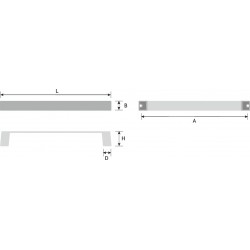 Greep eiber zwart mat 168 mm