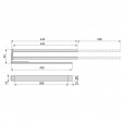 Handdoekhouder uittrekbaar aluminium 440 mm met 2 armen