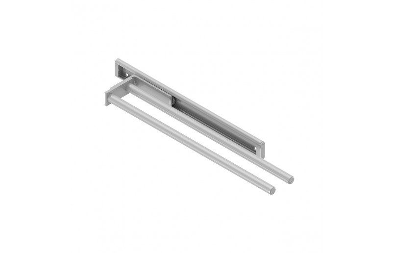 Handdoekhouder uittrekbaar aluminium 440 mm met 2 armen