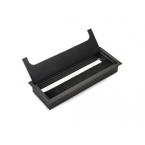 Kabeldoorvoer rechthoekig zwart aluminium 269x80 mm