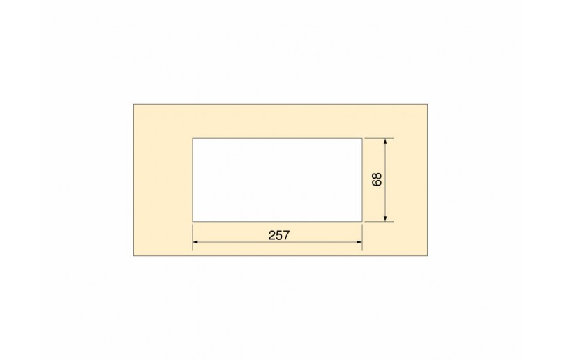 Kabeldoorvoer rechthoekig zwart aluminium 269x80 mm