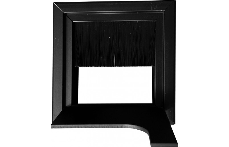 Kabeldoorvoer vierkant zwart aluminium 80 x 80 mm