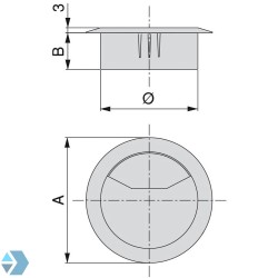 Kabeldoorvoer zwart | zilver ø 80mm