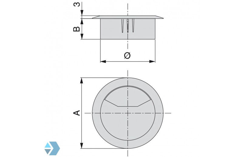 Kabeldoorvoer zwart ø 80mm