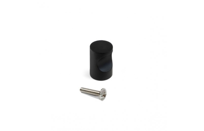 Knop Panama cilinder zwart 20 mm
