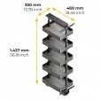 Uittrekframe draaibaar voor keukenkasten met hoogte 143 cm en kastbreedte 400 mm