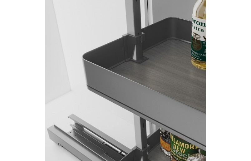Uittrekframe draaibaar voor keukenkasten met hoogte 178 cm en kastbreedte 400 mm