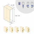 Uittrekframe draaibaar voor keukenkasten met hoogte 143 cm en kastbreedte 400 mm