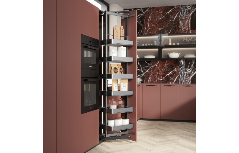 Uittrekframe draaibaar voor keukenkasten met hoogte 178 cm en kastbreedte 400 mm