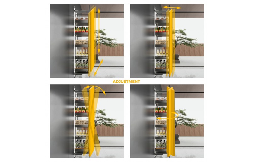 Uittrekframe draaibaar voor keukenkasten met hoogte 178 cm en kastbreedte 400 mm