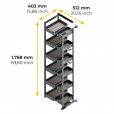 Uittrekframe voor keukenkasten met hoogte 178 cm en kastbreedte 450 mm