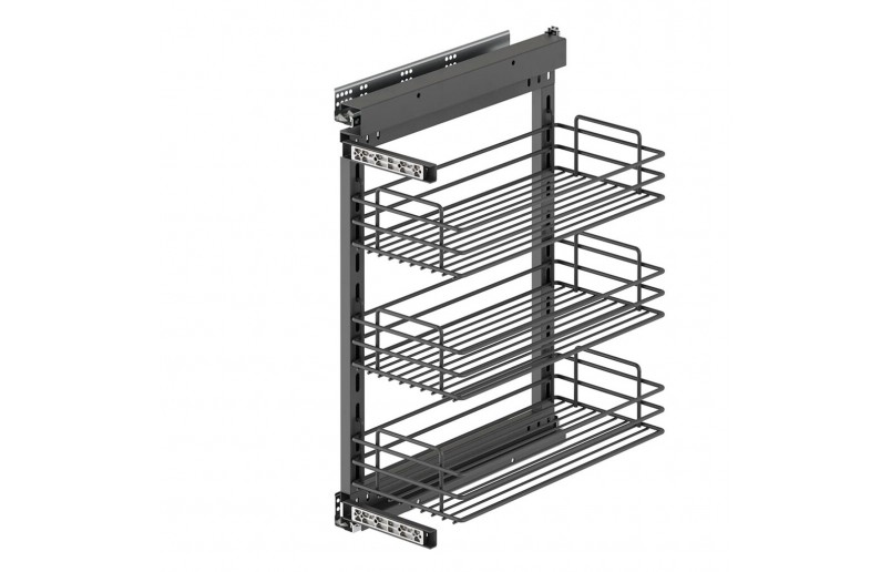Uittrekframe met wandbevestiging links voor keukenkasten met kastbreedte 400 mm