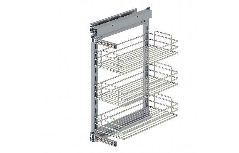 Uittrekframe met wandbevestiging links voor keukenkasten met kastbreedte 400 mm