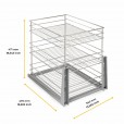 Uittrekframe met 3 manden voor keukenkasten met kastbreedte 400 mm