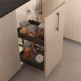 Uittrekframe met 2 opberg plateaus voor keukenkasten met breedte 300 mm