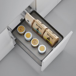 Uittrekframe met 2 opberg plateaus voor keukenkasten met breedte 400 mm