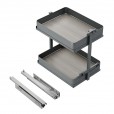 Uittrekframe met 2 opberg plateaus voor keukenkasten met breedte 400 mm